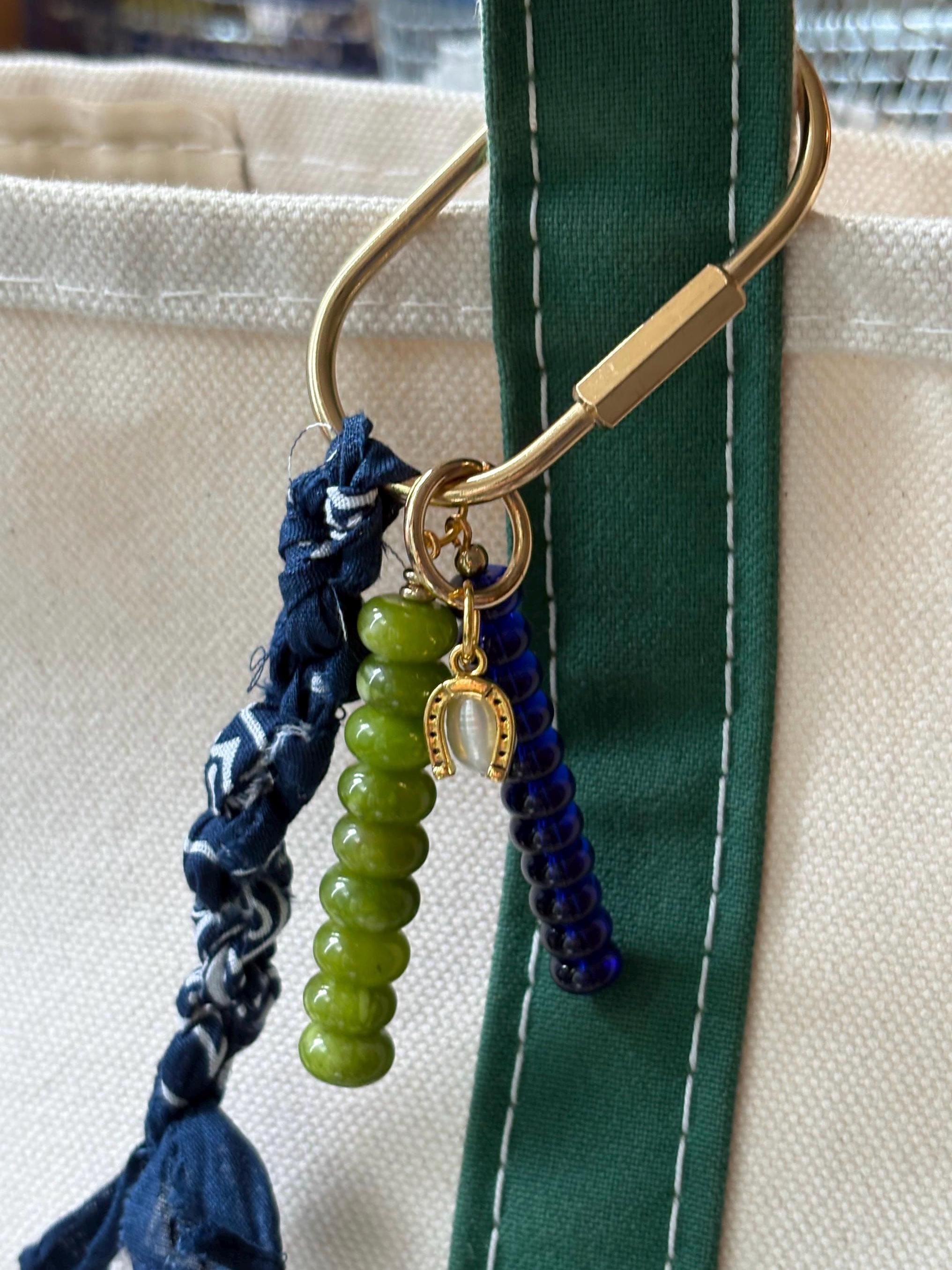 Bandana Carabiner Bag Charm | Gold Accents