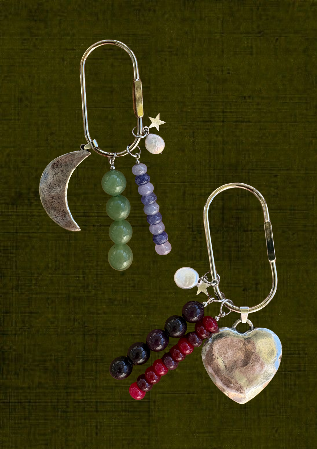 Chunky Silver Charm Cluster