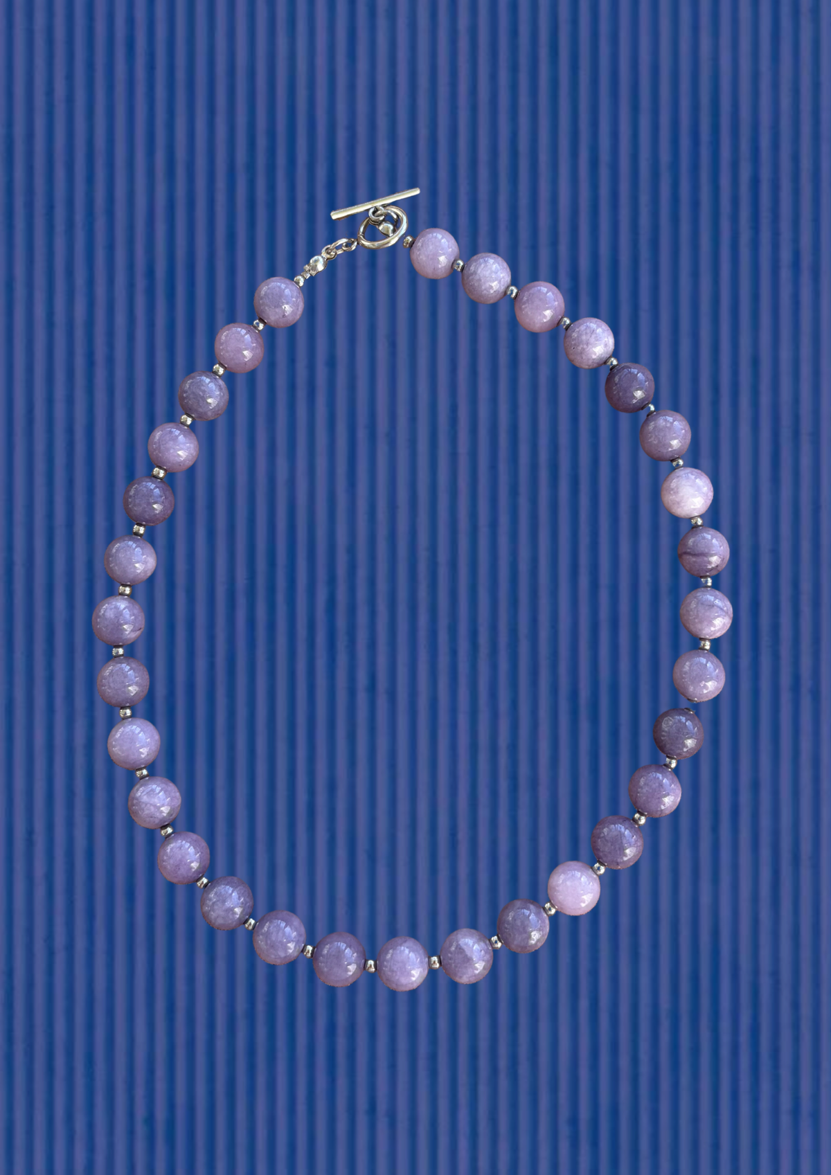 Periwinkle Round Beaded Necklace | Tarnish Resistant Accents | 17'