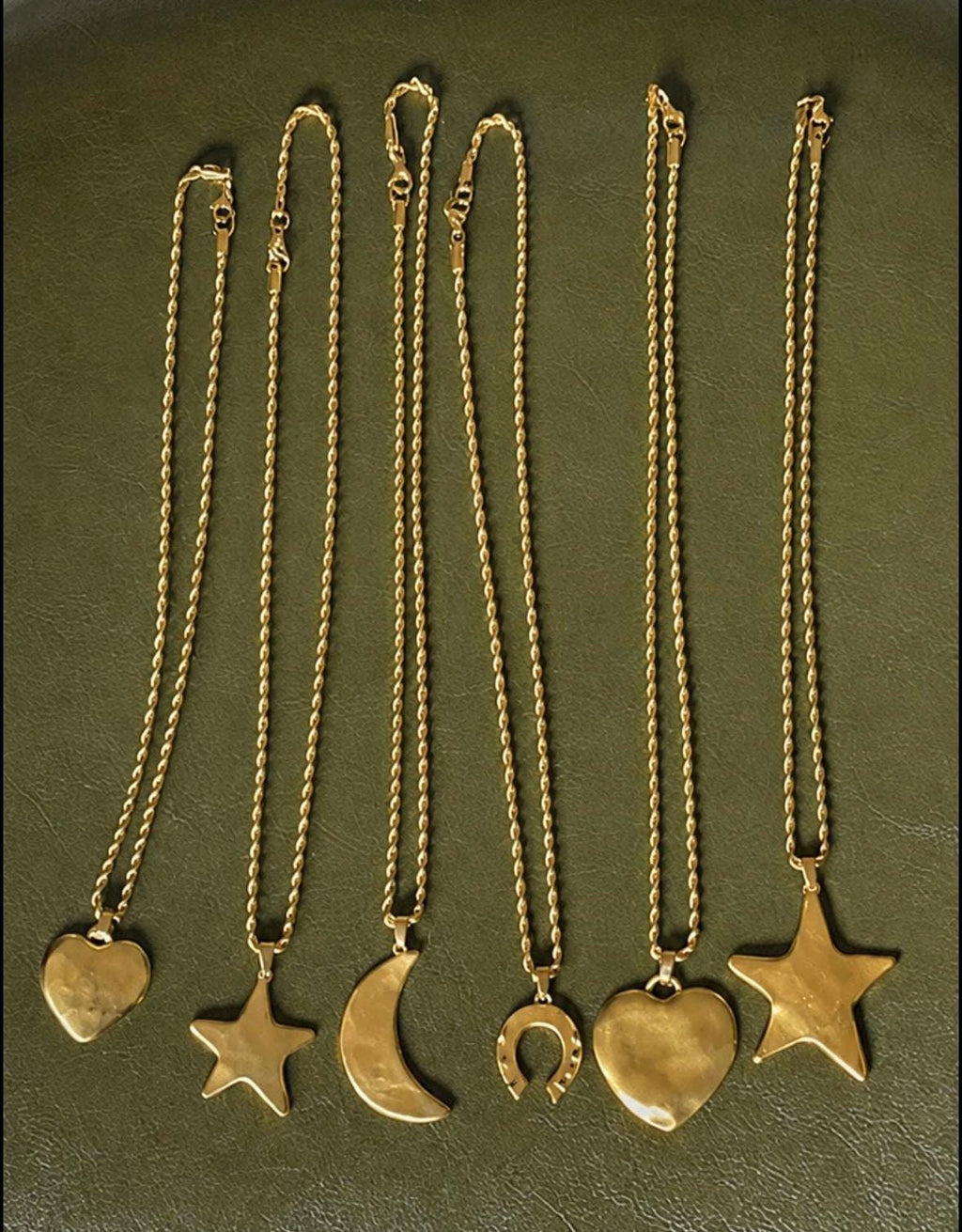 Chunky Charm Gold Necklace with Rope Chain | Tarnish Resistant | 16 & 18"