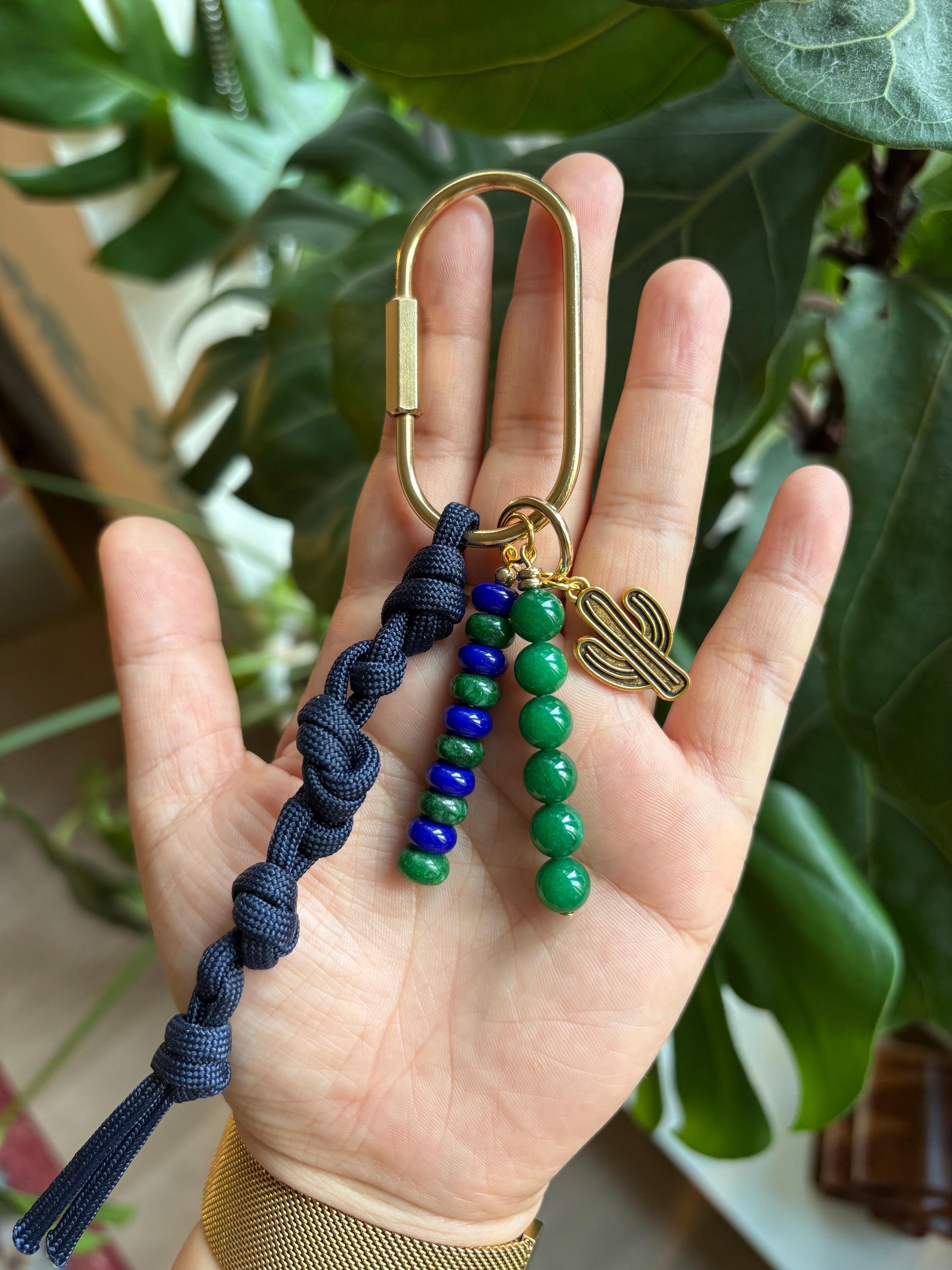 Western-Style Paracord Carabiner Bag Charm | Gold Accents