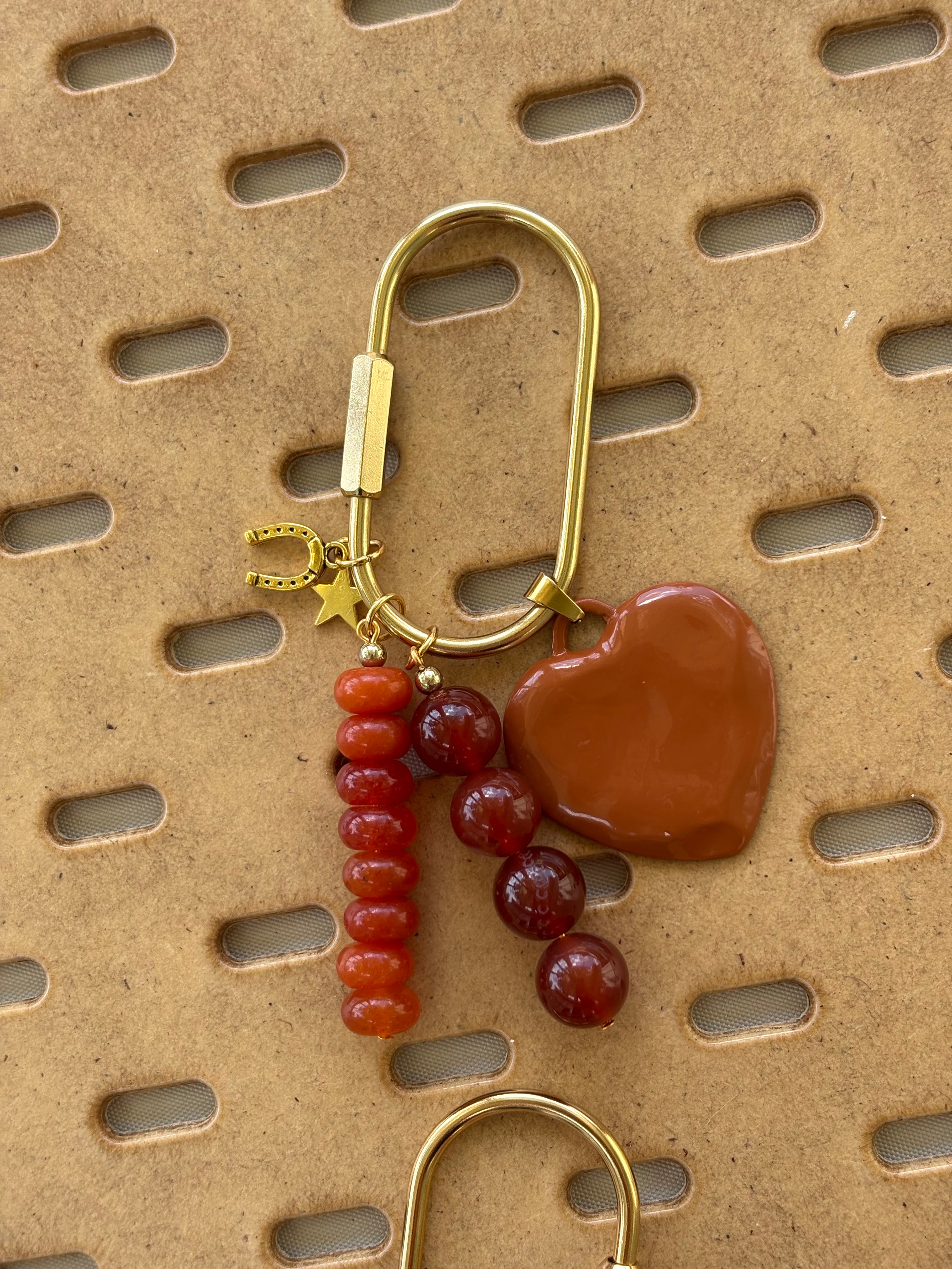 Chunky Burnt Orange Charm Cluster