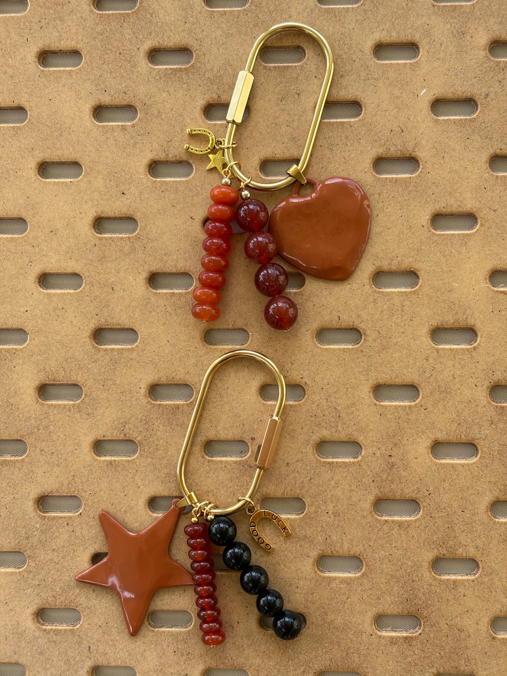 Chunky Burnt Orange Charm Cluster