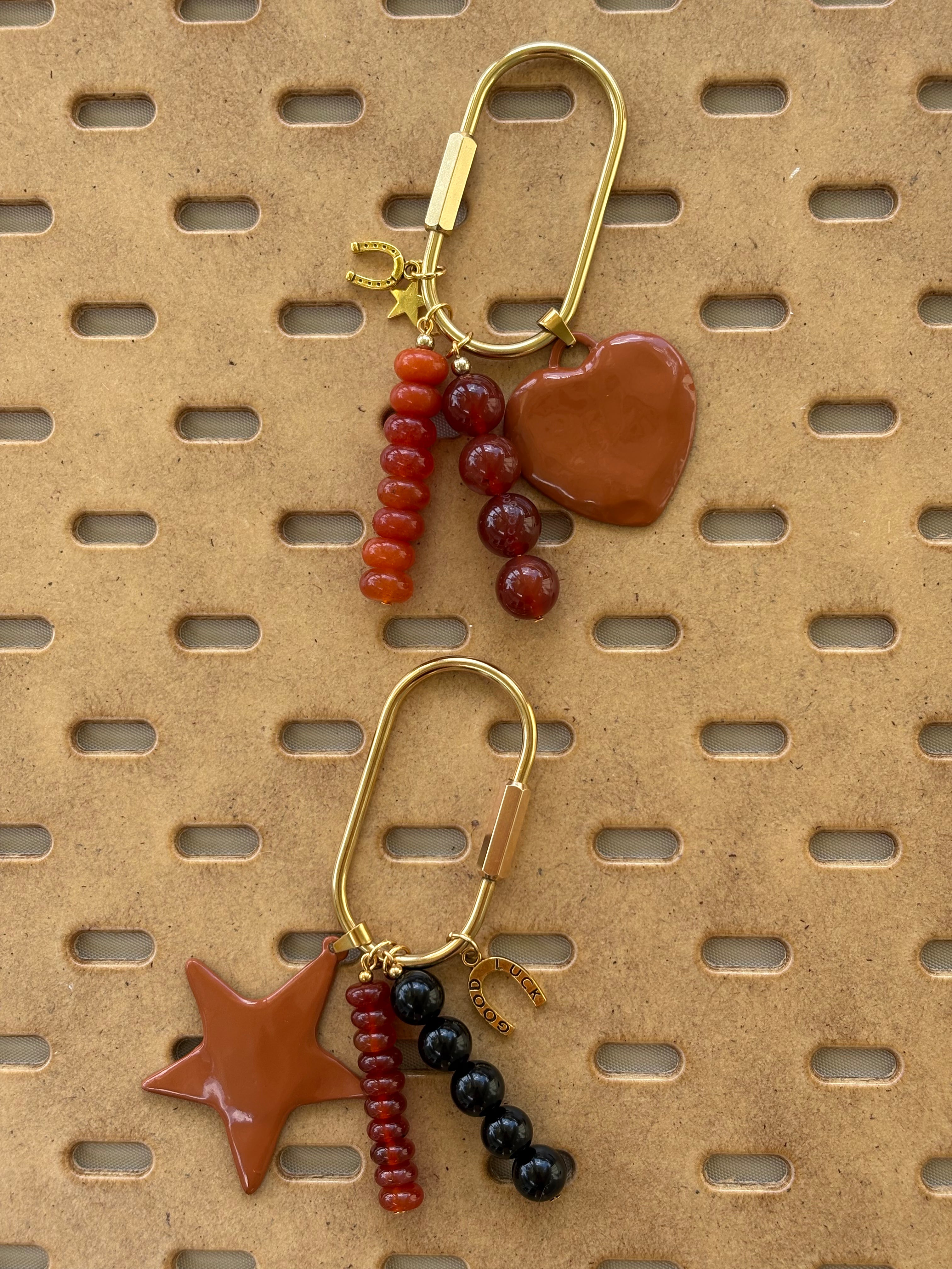 Chunky Burnt Orange Charm Cluster