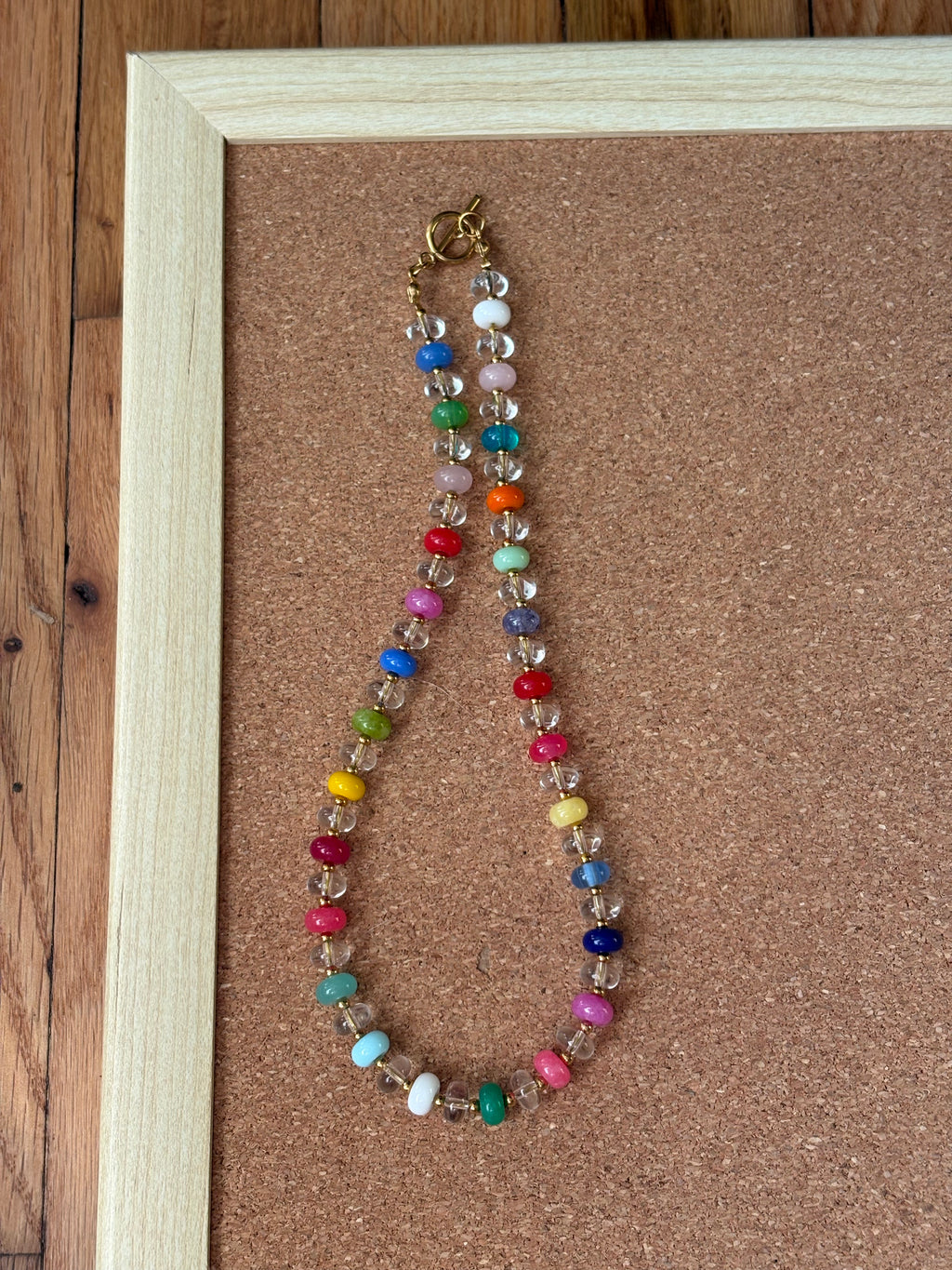 Multicolor + Clear Beaded Necklace | Tarnish Resistant | 17'