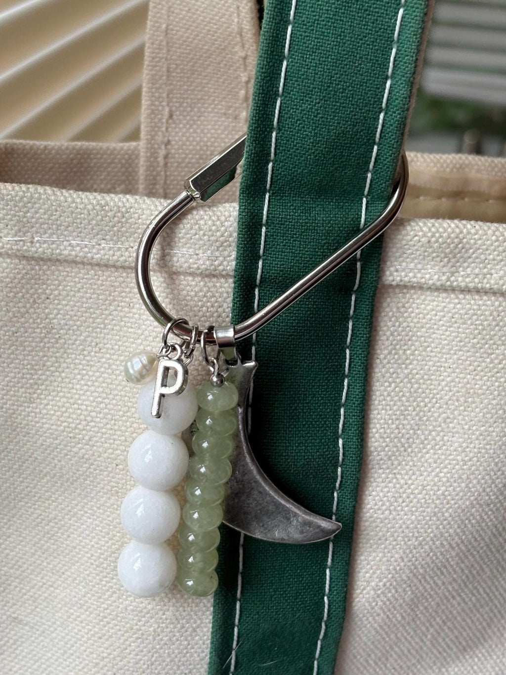 Chunky Silver Charm Carabiner Keychain | Customizable