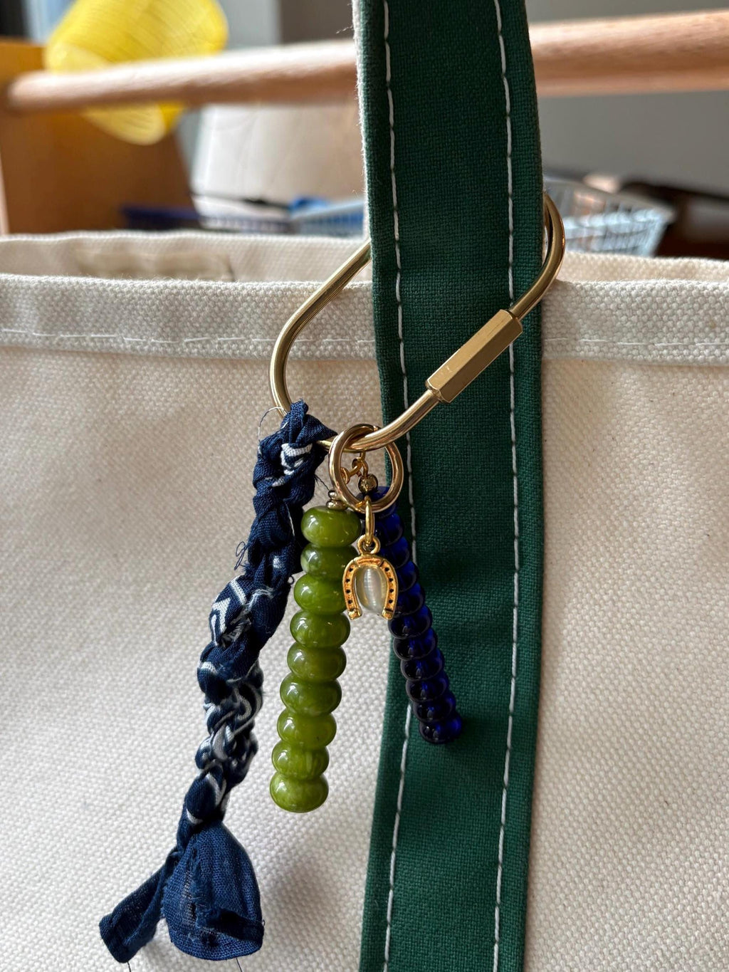 Bandana Carabiner Bag Charm | Gold Accents