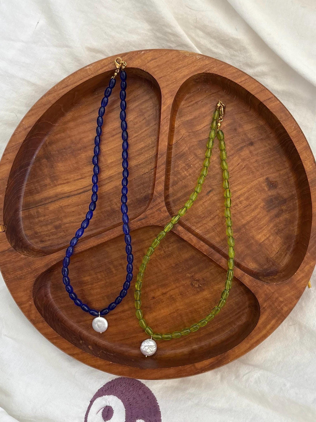 Freshwater Coin Pearl Necklace with Tarnish Resistant Gold Accents | Claw Clasp with Crystal Glass Rice Beads | 17” + Customizable