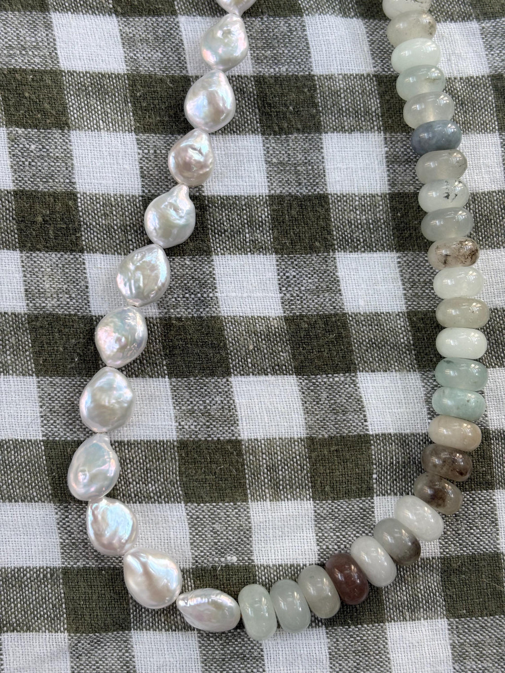 Pearl and Glass Beaded Dual Necklace with Tarnish Resistant Gold Accents | Toggle Clasp Closure and Donut Roundelle Glass Beads | 16”